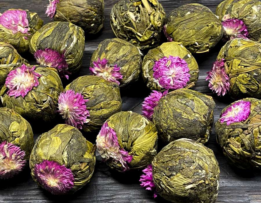 Связанный чай в цветок со вкусом Клубники
